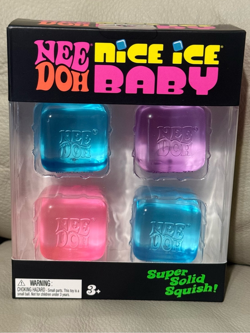 NEW Needoh Nice Ice Baby Cubes 4 Pack Schylling Pink Blue Purple Authentic!